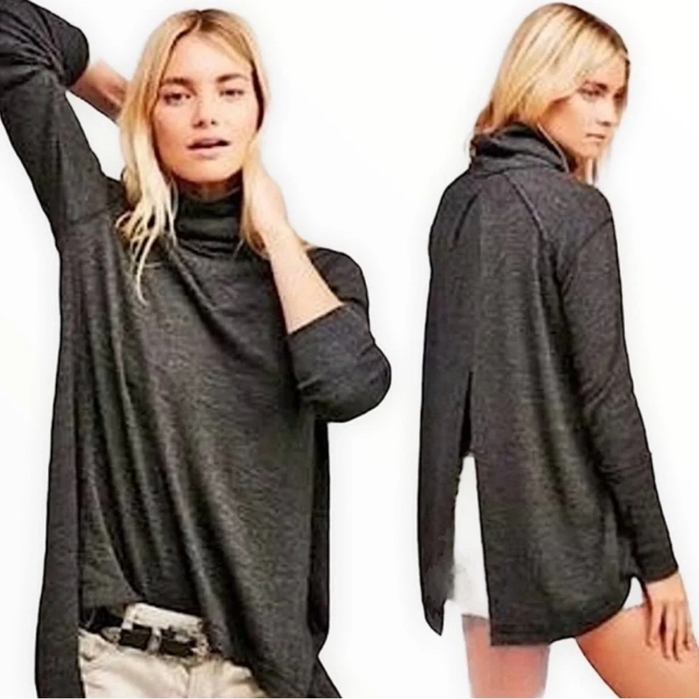 Free People We the Free Split Back Turtleneck Top Size XS